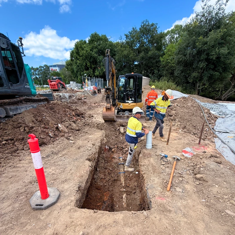 A photo of sewer works