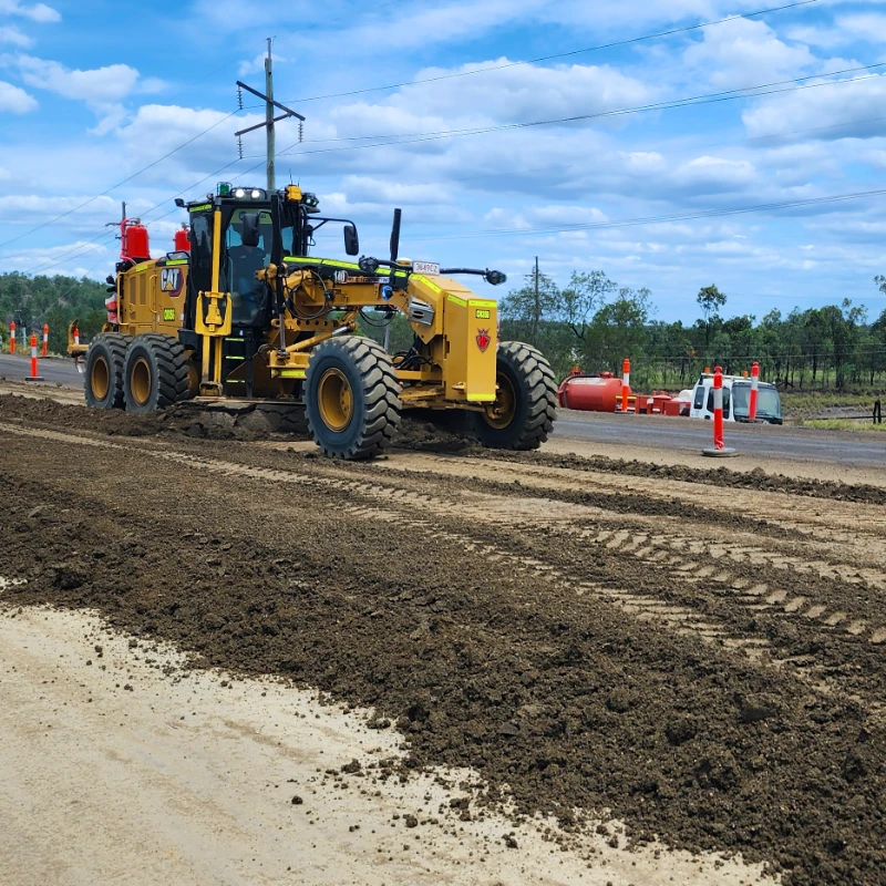 A photo of a road construction at a mine